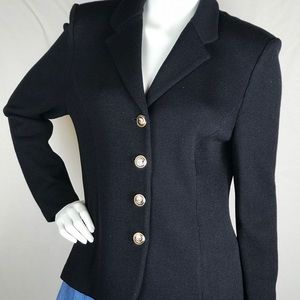 St John knit single breasted blazer black